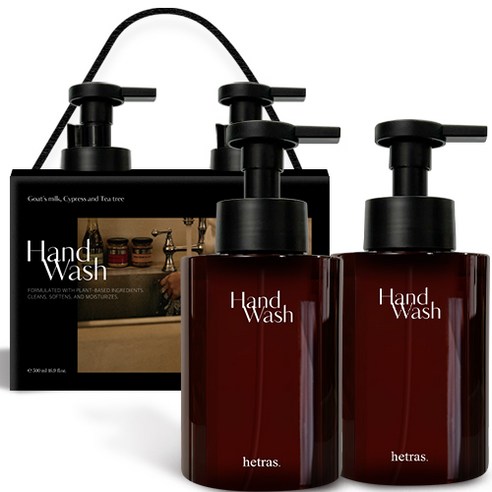 헤트라스 산양유 퍼퓸 버블 핸드워시 선물세트 호텔우드, 515ml, 2개