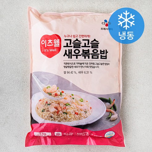 이츠웰 고슬고슬 새우 볶음밥 (냉동), 300g, 2개