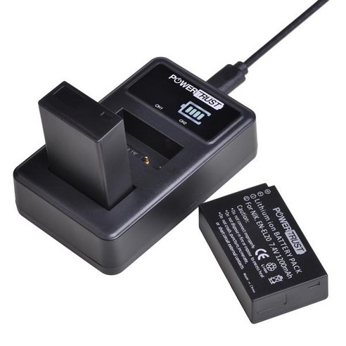 1pc EN-EL20 en el20 카메라 배터리 + led usb 듀얼 충전기 NIKON 호환 호환 coolpix p1000 j3, 한개옵션0