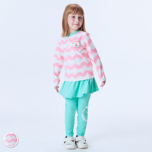 NEWBALANCEKIDS 쿨링온Beach Lounge 여아 래쉬가드 치렝스 2in1 NK9RE2106G