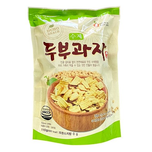 두호식품 수제 두부 저칼로리 살안찌는 다이어트 간식 과자 110g 10개
