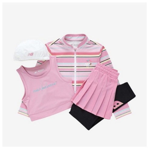 뉴발란스 M 뉴발란스키즈트레이닝세트 PQC NK9RD3202G-25 ESSENTIAL_3PCS 여아 래쉬가드 세트