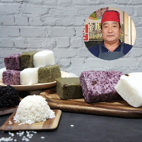 [개별포장] 광양 백정윤 기정떡 2.5kg 백미 흑미 쑥 옵션선택, 기정떡 2.5kg(백미10개+흑미10개), 2개