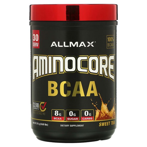 올맥스 ALLMAX AMINOCORE BCAA 달콤한 차 315g(0.69lbs), 1개