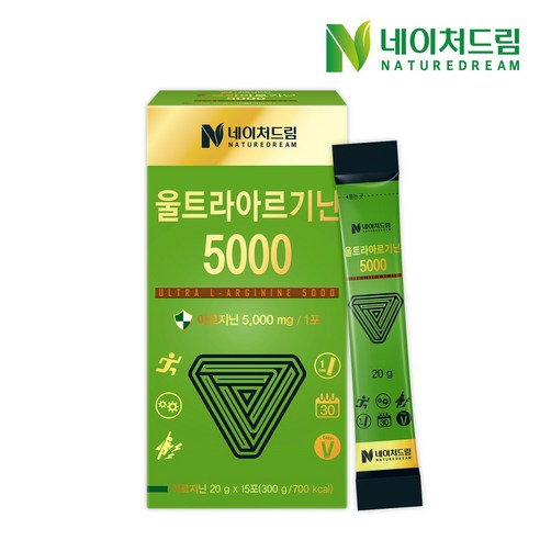 [정식판매처] 네이처드림 울트라 L아르기닌 5000 20g x 15포, 300g, 1개