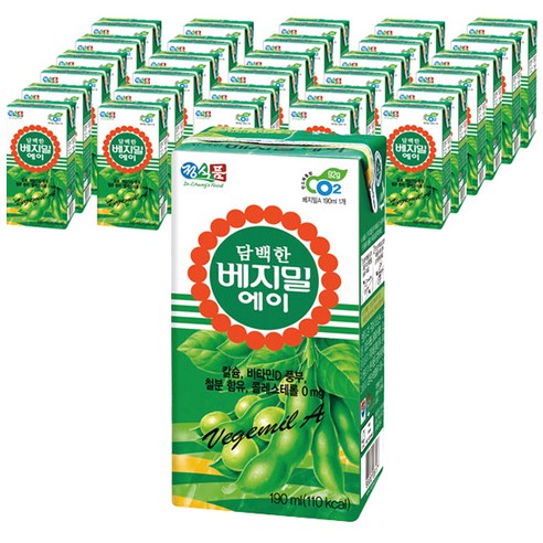 담백한 베지밀 A 두유, 190ml, 64개