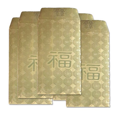 용돈봉투 새뱃돈봉투 황금봉투 복봉투 5장 1세트, 10set, 50p