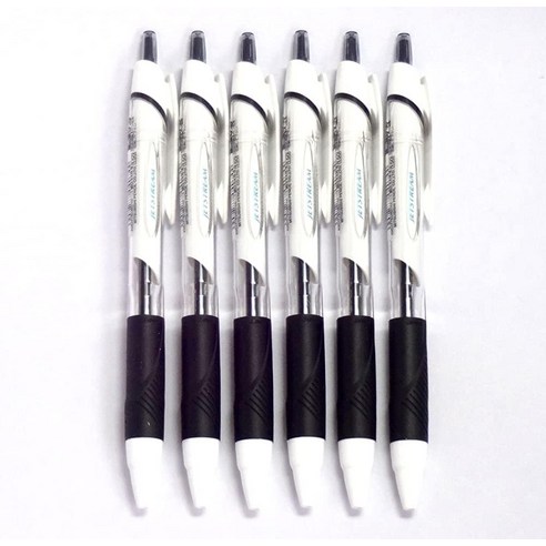 Uni-BallUni Jetstream 표준 볼펜 0.5mm 블랙 잉크 화이트 바디 팩당 펜 6개 (일본 수입) [Komainu-Dou 지널 패키지]167980