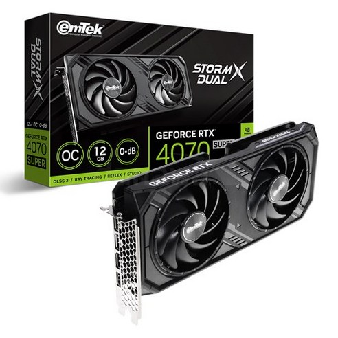 이엠텍 지포스 RTX 4070 SUPER STORM X Dual OC D6X 12GB, RTX4070SUPER스톰XDual OC D6X 12G