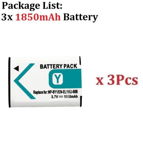 니콘 쿨픽스 S550 펜탁스 HDR-AZ1 용 EN-EL11 EN NP-BY1 LI-60B D-LI78 배터리 1850mah, 01 1 Pcs Battery, 1개