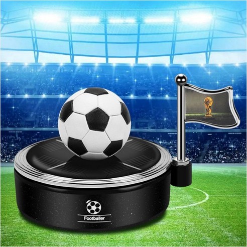 5칼라 차량용 월드컵 축구공 태양열 회전 방향제, 블랙, 블랙체리, 1개