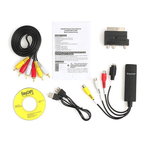 비디오캡쳐카드 Usb 2.0 easy cap video tv dvd vhs dvr, 검은 색