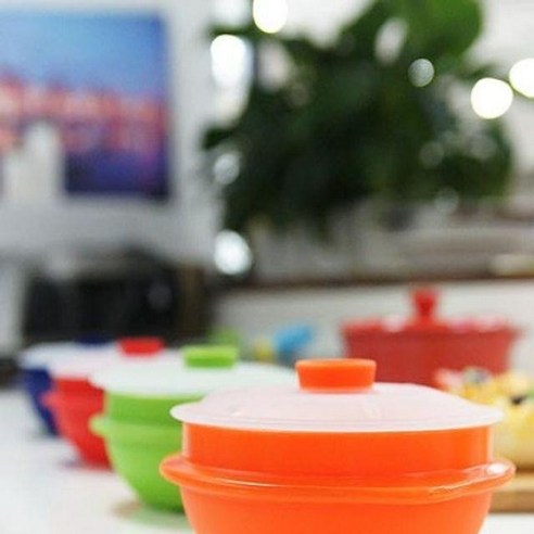 보드미_리빙 계란찜기 렌지에 돌리기만 하면 끝 레스티나 실리콘 뚝배기, 블루