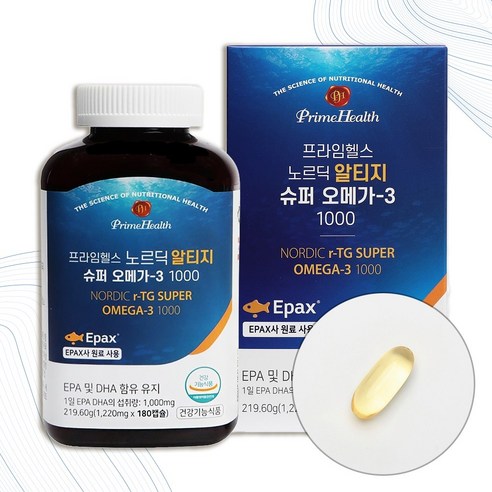노르딕 알티지 슈퍼 오메가3 1000 비타민E 혈행 건강 180캡슐 6개월분 대용량, 1박스, 180정
