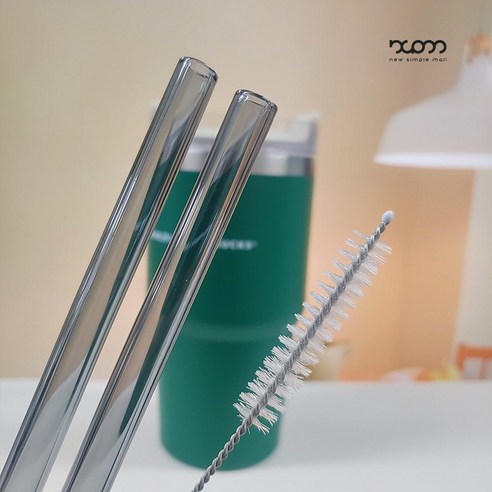스타벅스스탠리텀블러 빨대 591ml 호환제품 유리 다회용빨대, 확장형, 회색, 1개
