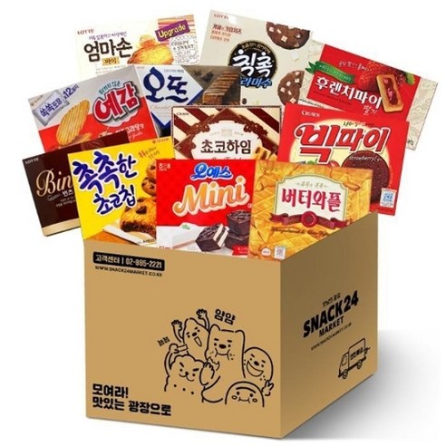 스낵24 탕비실 사무실 인기과자 대용량 박스과자세트, 과자 11p, 1세트