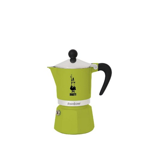 비알레띠 모카포트 레인보우 Bialetti 4982 옐로우, 그린, 1컵