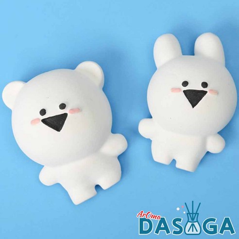 다사가 차량석고방향제 세트 토끼 곰돌이 방향제 차량용 송풍구, 블랙체리 곰+토끼 세트, 1개