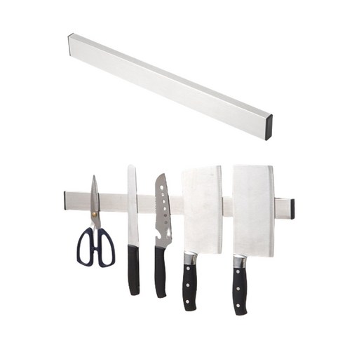 AN 칼꽂이 스텐 블럭 40CM 칼걸이 실버 자석, 1개