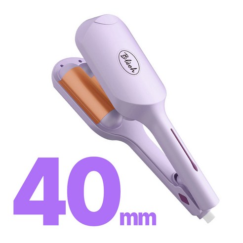 블레오 40mm 여신머리 굵은 웨이브 펌 물결 롤 볼륨 고데기 온도조절, 퍼플