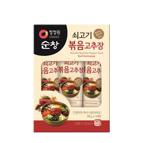 청정원순창 쇠고기볶음 고추장, 180g, 4개