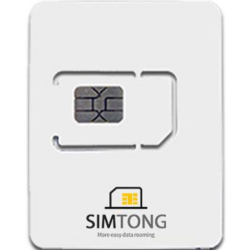 SIMTONG 동남아 포함 4개국 공용 유심칩, 5일, 매일 2GB 소진후 저속무제한, 1개