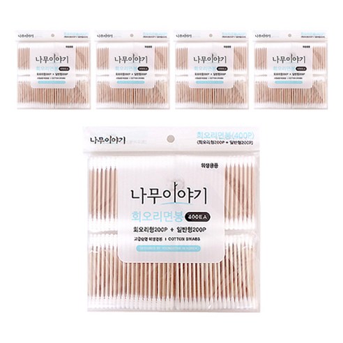 나무이야기 회오리 면봉, 15개, 400개입