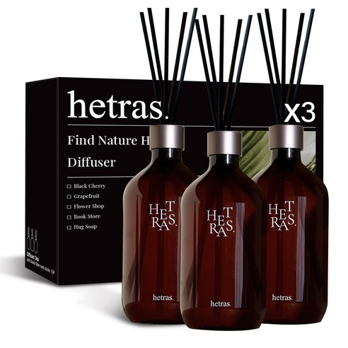 헤트라스 프리미엄 대용량 디퓨저 선물세트, 플라워 샵, 500ml, 2개