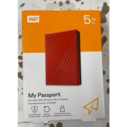 WD My Passport 5TB 2.5인치 휴대용 외장 HDD 레드 116630
