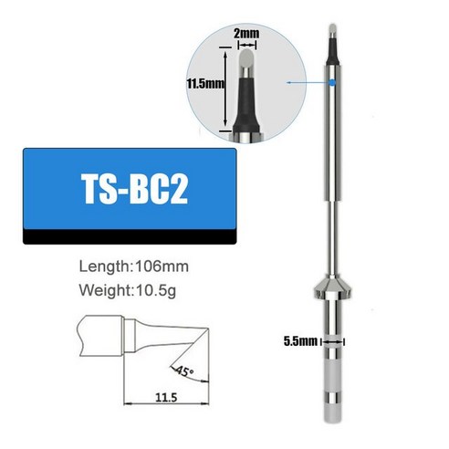 호환 교체 납땜 인두 팁 가열 온도 더 내구성 TS100 TS101 Pine64 T85, [01] TS-B2, 01 TS-B2