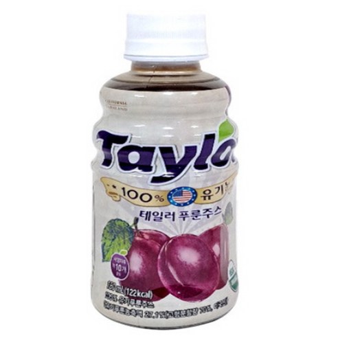 테일러 팜스 테일러 유기농 푸룬주스 180ml, 5개