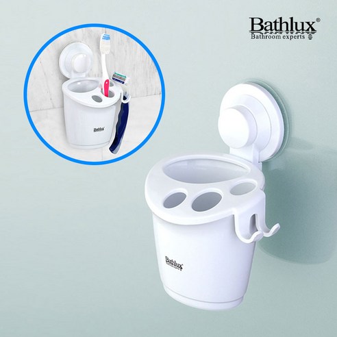 Bathlux 다용도 욕실 홀더 거치대 칫솔 걸이 치약 꽂이 면도기 통, 1개