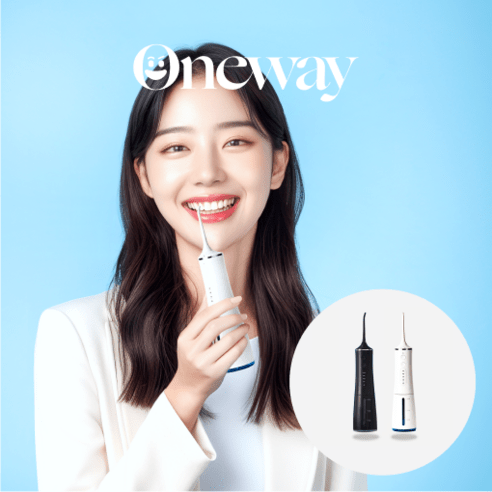 [쿠팡품절대란] 원웨이 구강세정기 물치실 휴대용 4단계 저소음 대용량 물탱크 V1 화이트 1개