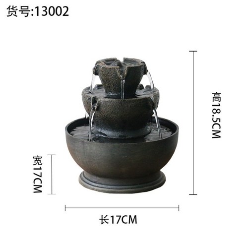 사무실 미니분수대 거실 인테리어 가습기 폭포 물레방아 실내, 20.170153 13.5x13.5x17cm