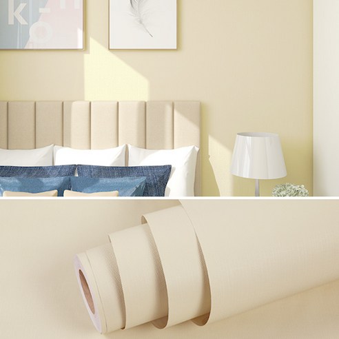 아리아스토어 풀없이 붙이는벽지 폭60cm x 5m 셀프 도배 인테리어 단열벽지 오염방지 곰팡이방지, 옐로우