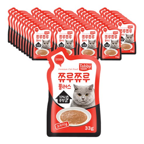 테비 쮸루쮸루플러스 고양이간식 33g, 타우린, 48개