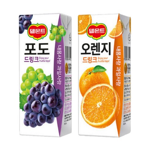 델몬트 드링크 오렌지x24팩+포도x24팩, 190mlx48개