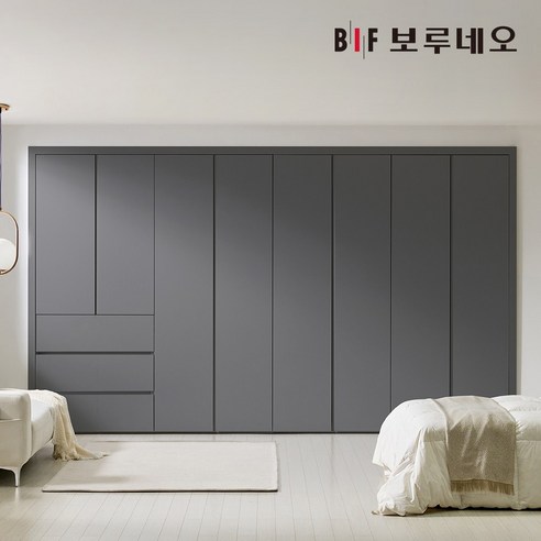 [보루네오] 30cm 붙박이장 슬라이딩 여닫이 안방 거실 스타일러 무몰딩 슬라이드 미닫이 8자 9자 10자 11자 12자, 04.샤인슬라이딩-화이트_다크그레이 30cm