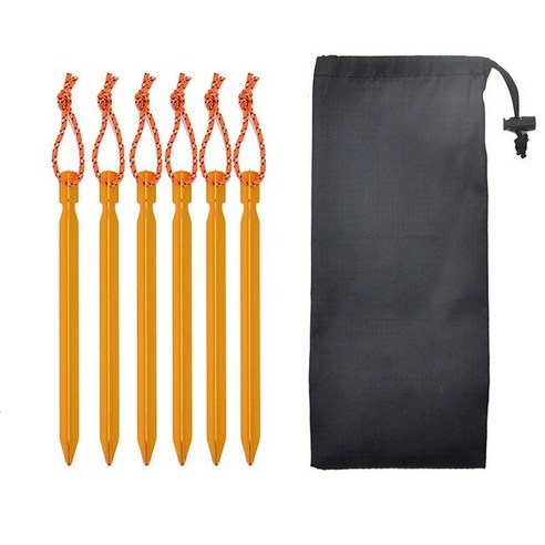 18cm 텐트 페그 경량 알루미늄 합금 반사 로프 야드 캐노피 캠핑 스테이크 네일 가방 10 개/묶음, 05 6pcs Blue