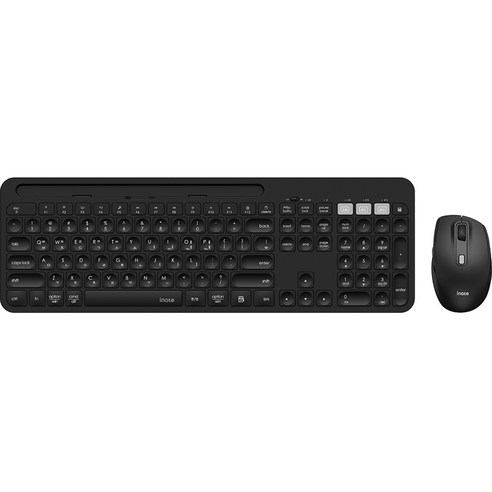 아이노트 멀티페어링 무선 블루투스 키보드 + 마우스 세트, 일반형, KM680RB, 화이트