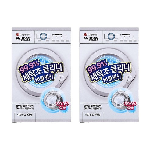 LG생건 홈스타 세탁조 버블워시 100g 2포 2개