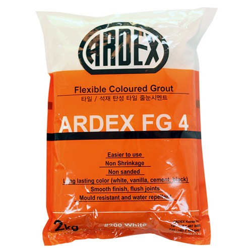 [시트라인] 아덱스 ARDEX FG4 (2kg) 고탄성 방수 줄눈 시멘트 타일줄눈제 아덱스메지, 블랙, 1개