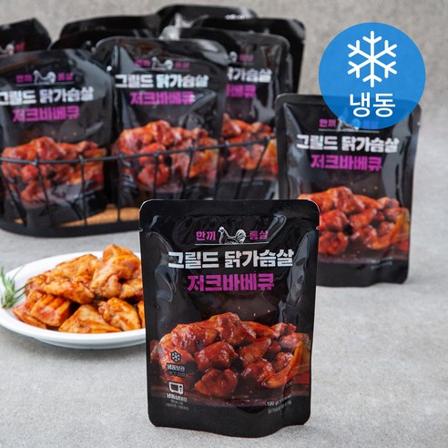 한끼통살 그릴드 닭가슴살 저크바베큐 (냉동), 100g, 1개