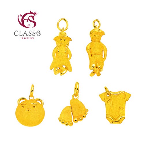 순금24K 아기발바닥곰4 백일메달 돌펜던트 3.75g