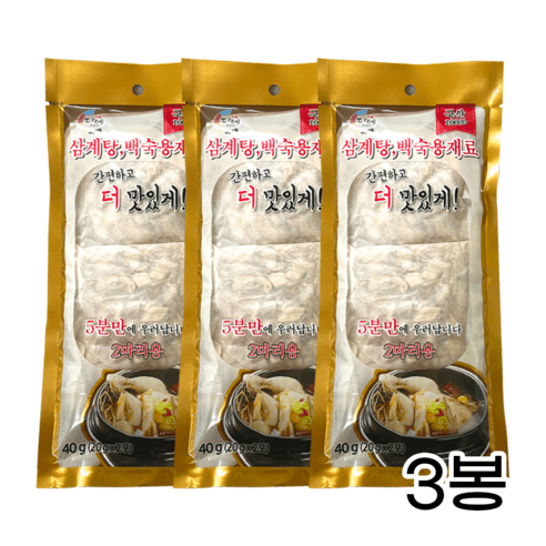 다예 백숙 삼계탕 재료 두마리용 3봉 6포 120g 100%국산원료, 3개, 40g