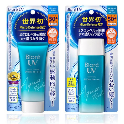 일본 Biore UV 비오레 선크림 아쿠아리치 워터리 에센스 3개 세트 SPF50 PA 선크림 선스크린 얼굴몸용, 50g, 5개