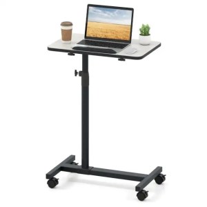 Overbed Table with Lockable Wheels C-Shaped End Table-Grey Overbed Table with Lockable Wheels C-Shaped End Table-Grey
