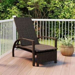Outdoor Chaise Lounge Chair Patio Wicker Chaise Lounger with 6-Position Adjustable Backrest Outdoor Chaise Lounge Chair Patio Wicker Chaise Lounger with 6-Position Adjustable Backrest