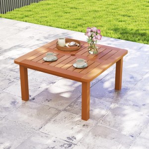 Patio Coffee Table with Umbrella Hole and Teak Oil Finish Patio Coffee Table with Umbrella Hole and Teak Oil Finish