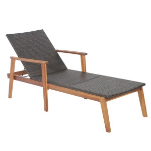 Patio Rattan Lounge Chair with 4-Position Adjustable Backrest Patio Rattan Lounge Chair with 4-Position Adjustable Backrest